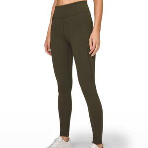 Time to Sweat Lululemon leggings in Dark Olive. 28" length, Size 8.